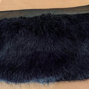 Banana Republic Black Faux Fur Clutch